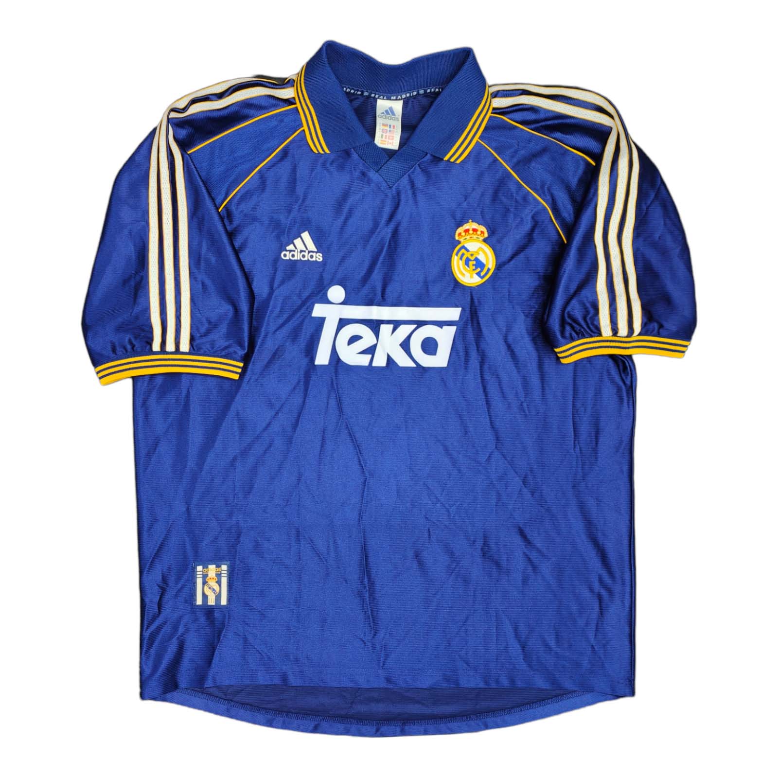 Real Madrid Karembeu #22 Adidas Vintage TEKA Football Soccer Shirt Jersey -  L