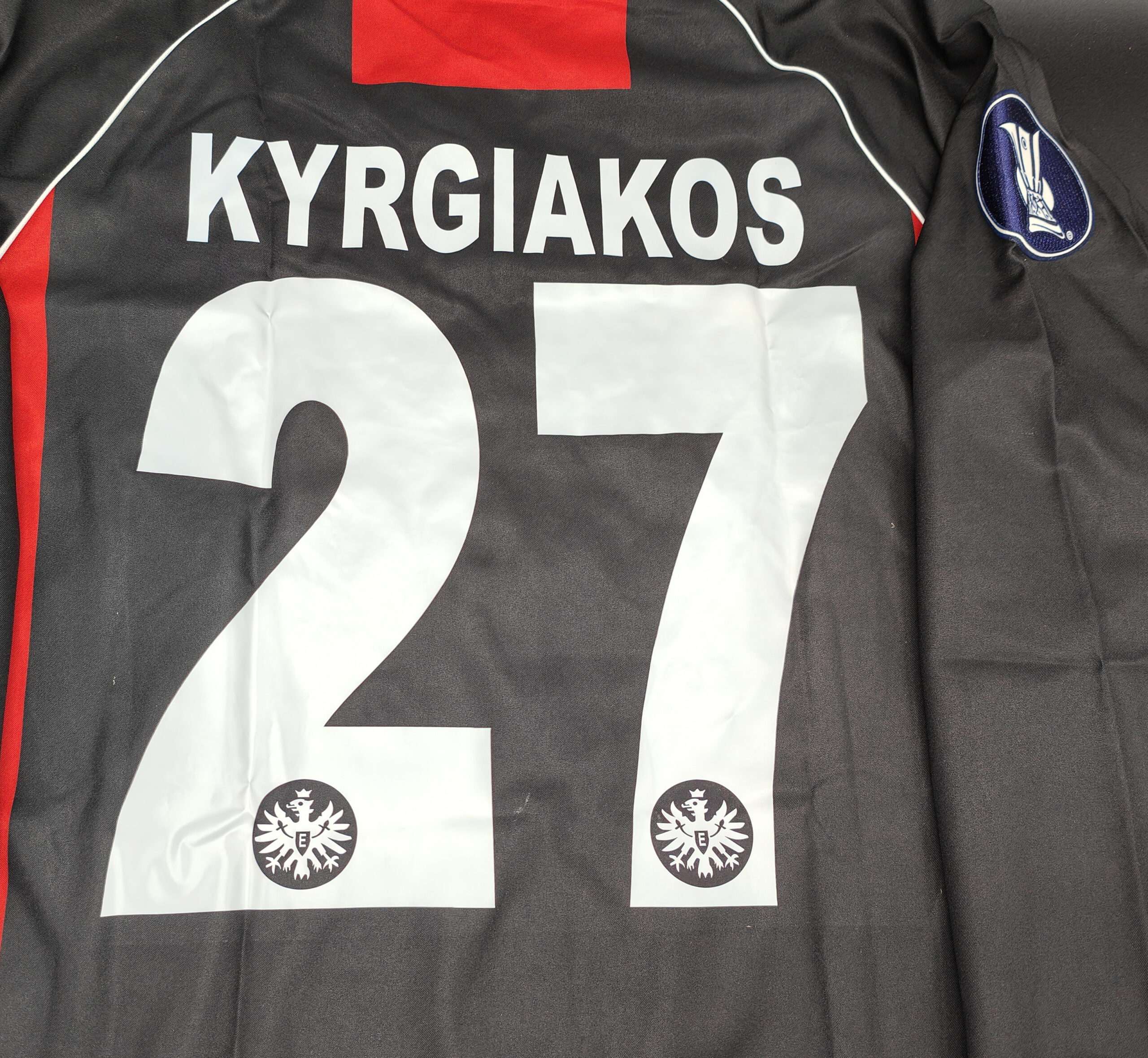 Eintracht Francoforte 2006-07 maglia Jako home #27 Kyrgiakos matchworn - immagine 9