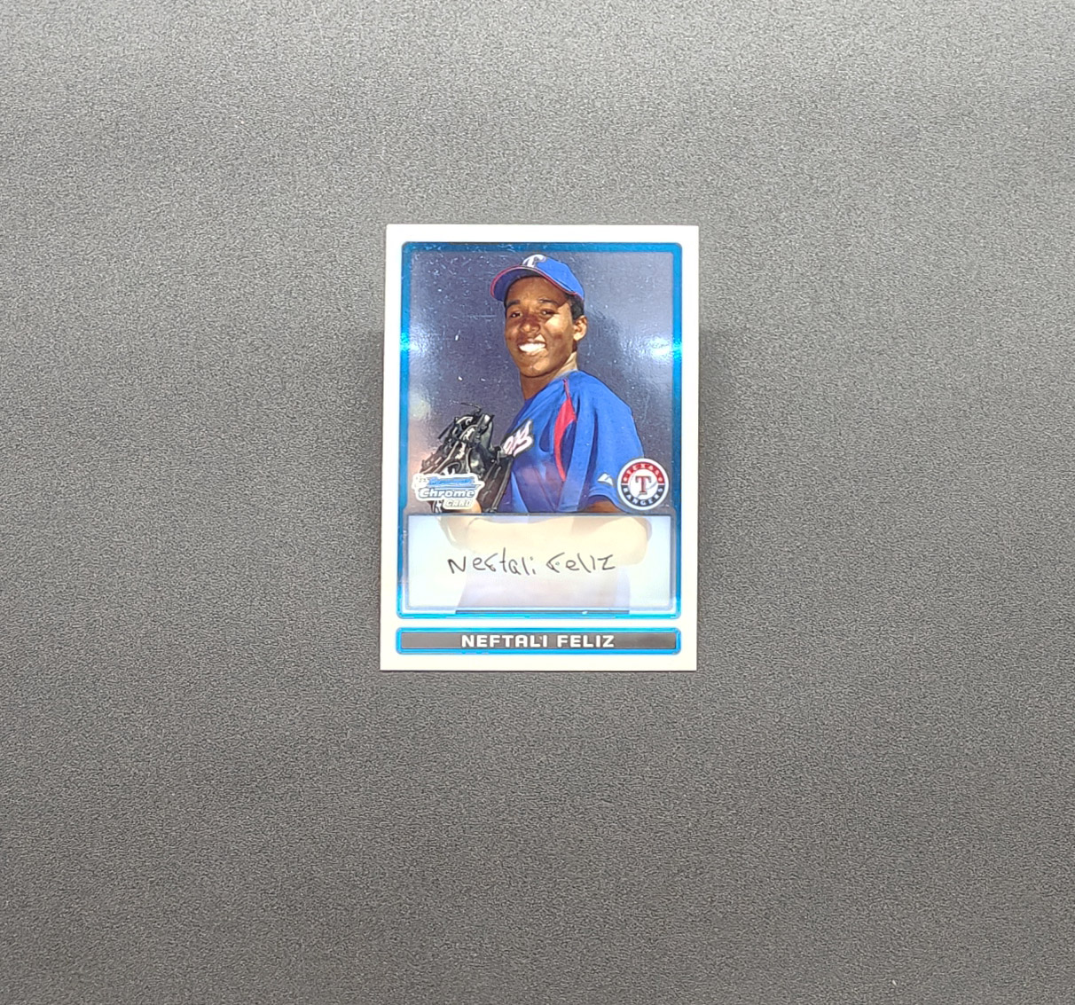 Baseball – Texas Rangers card 2009 Bowman Chrome Prospects - Neftali Feliz signed