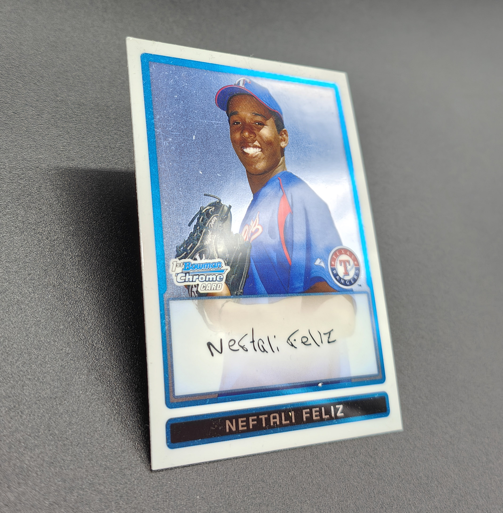 Baseball – Texas Rangers card 2009 Bowman Chrome Prospects - Neftali Feliz signed - immagine 4