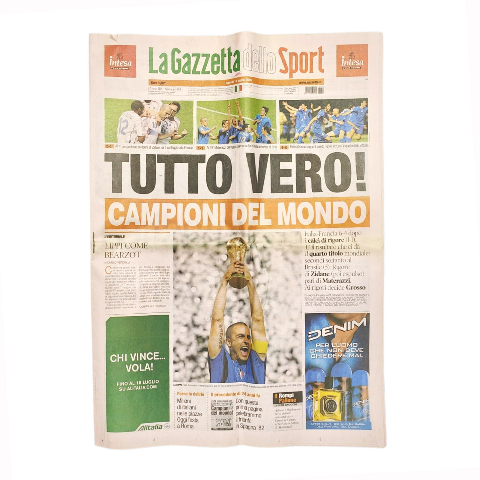 Mondiali Germania '2006 quotidiano Gazzetta dello Sport "Tutto vero"